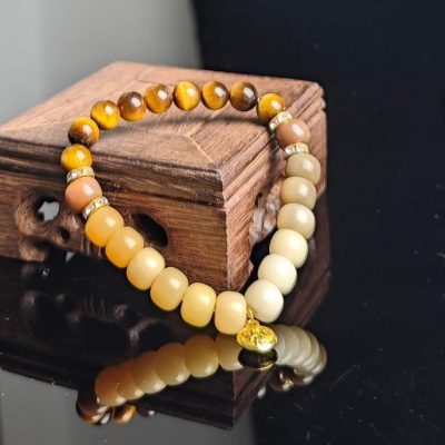 Chinese Zen Style — Tiger’s Eye & Bodhi Seed Wealth-Attracting Bracelet