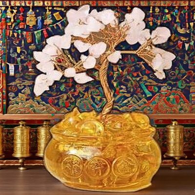 Tibetan Zen Rose Quartz Spiritual Fortune Tree