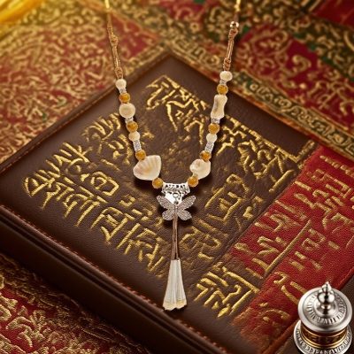 Tibetan Ceramic Charm Necklace