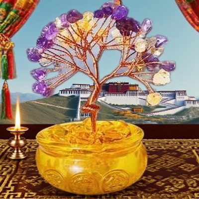 Tibetan Zen Amethyst Luck - drawing Tree