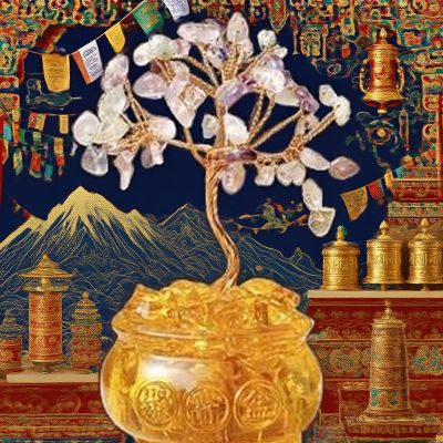Tibetan Zen Multi - Crystal Spiritual Convergence Fortune Tree