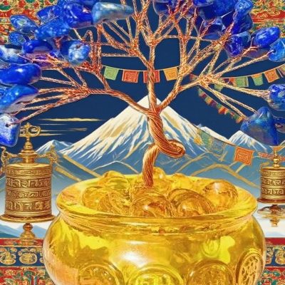 Tibetan Zen Lapis Lazuli Spiritual Fortune Tree
