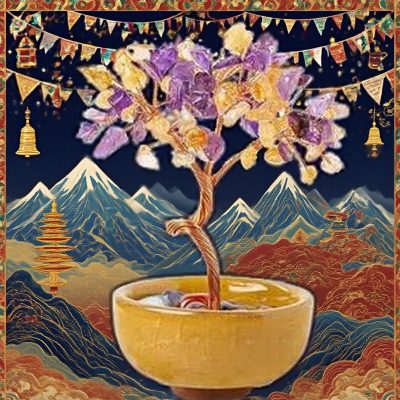 Tibetan Zen Dual - Crystal Spiritual - Charm Fortune Tree