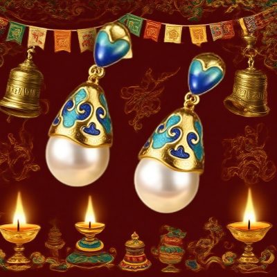 Ocean Moonlight Enamel Earrings