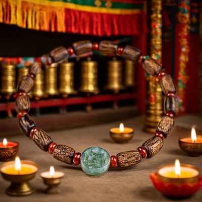 Agarwood, Jade, and Copper Coin Bracelet for Wealth and Health