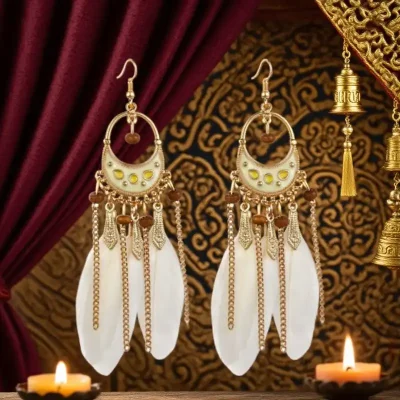 Moonlight Feather Luminous Purifying Earrings