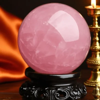 Natural Rose Quartz Ball Ornament Rose Quartz Ball Home Living Room Entrance Bedroom Ornament Gift Donghai Quartz Ball Polished from Raw Stone