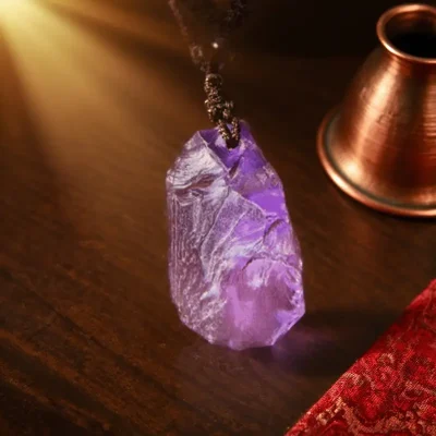 Natural Amethyst Pendant Uruguay Gem-Grade Amethyst Raw Stone Pendant
