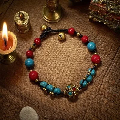 Ethnic wind chime charm bracelet set of three