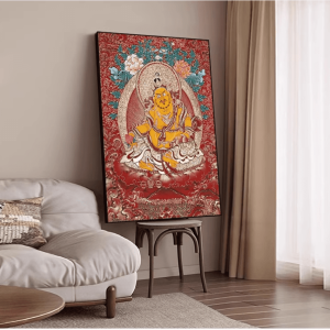 Yellow Jambhala Wealth Thangka Pendant