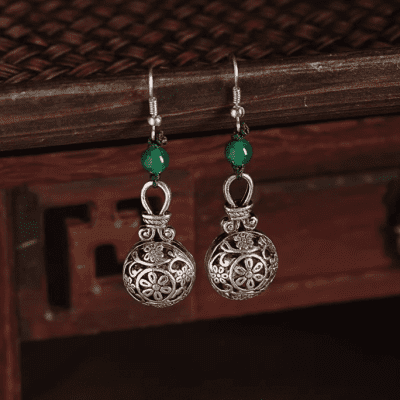 Ethnic Style Silver Earrings