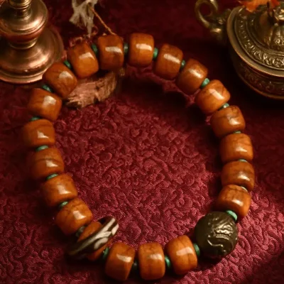 Tibetan Bone Ash Agate Bracelet