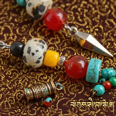 Tibetan Handmade Neo-Chinese Style Contrast Color Eardrops