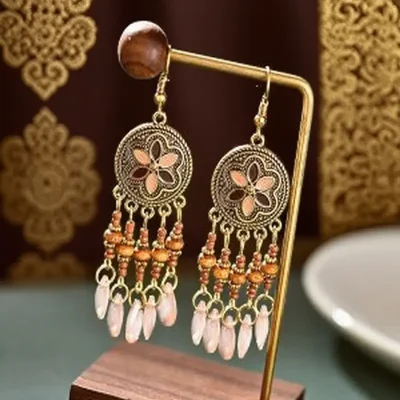 Ethnic Minority Earrings, Yunnan Tibetan Retro Tassel Earrings