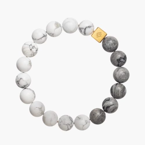 Bracelet | Harmony & Natural Beauty | Zen-Inspired | White Turquoise | Geometric Gold Accents photo review