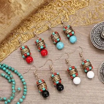 Tibetan New Chinese National Trend Earrings