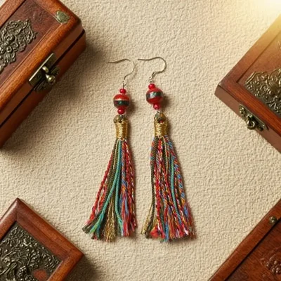 Tibetan Tibetan-style Tassel Earrings