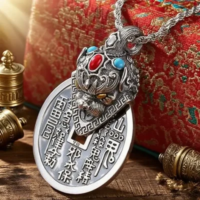 Pi Yao & Four Celestial Guardians Talisman Necklace