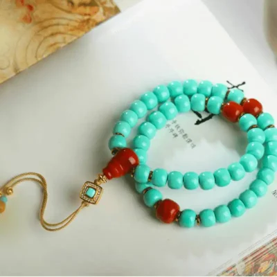 Tibetan Turquoise Old Bead Bracelet