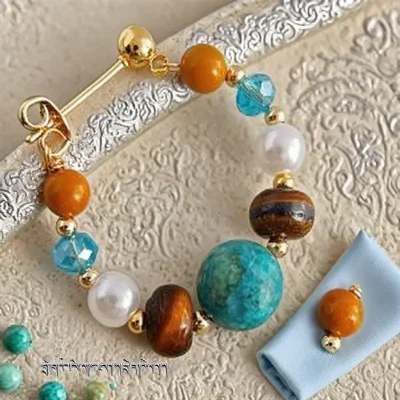 New Chinese Natural Stone Earrings, Tibetan Ethnic Retro Studs