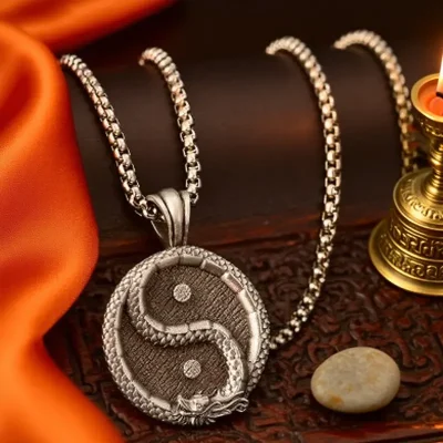Yin Yang Taiji Symbol Pendant Necklace
