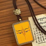 Yellow Jambhala Wealth Thangka Pendant