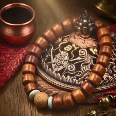 Zen heart, ancient method sandalwood Buddha beads bracelet