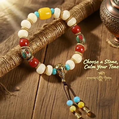 Five Blessings Arrive Jade Bead Chain
