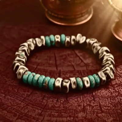 Tibetan Silver Turquoise Bracelet
