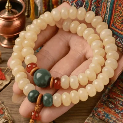 Tibetan Jade-like Bodhi Abacus Bracelet