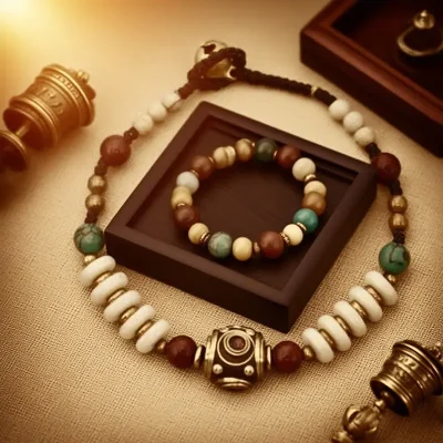 Fortune bracelet with cloisonné multi-charm for good luck