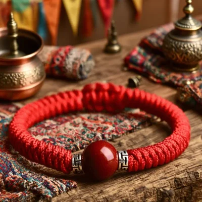 Tibetan Cinnabar Red Rope Bracelet