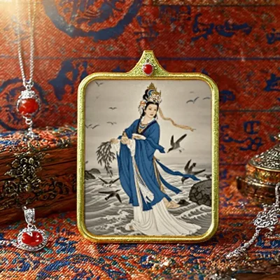 New Chinese-style Meizhou Island Mazu Goddess Statue Buddha Thangka Gau Box Pendant