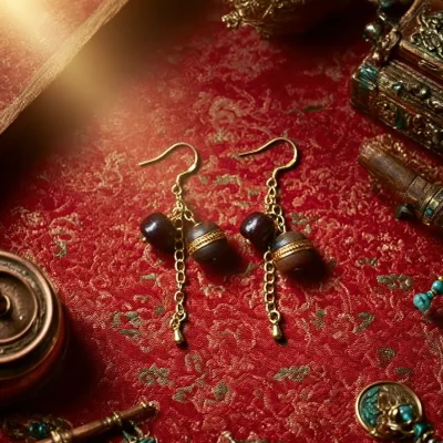 Tibetan-style Handmade Sandalwood Earrings