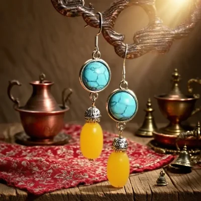 Tibetan Yunnan ethnic style earrings