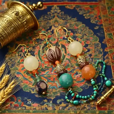 Bodhi Root Lotus & Star-Moon Bodhi Earrings