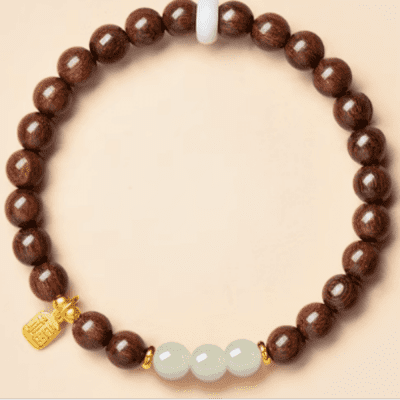 Golden silk sandalwood Buddha beads sandalwood plate play bracelet