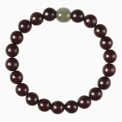 Small Leaf Red Sandalwood Feng Shui Bracelet