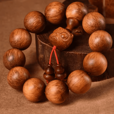 Blood dragon wood Buddha bead bracelet