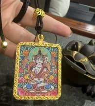 Sacred Thangka Thangka Pendant | Hand-Painted Tibetan Art | AuraZenLife photo review