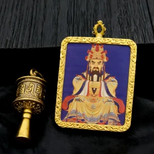 Lord Wenwu Wealth Thangka Pendant - Attract Prosperity, Boost Business, Protect Home