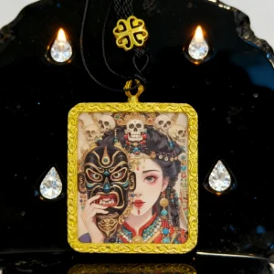 Nuo Mask Protection Thangka Pendant - Ward Off Evil, Purify Energy, Ensure Safety