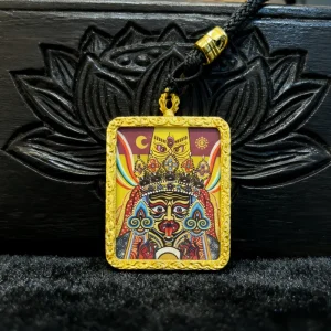 Zashi Lhamo Wealth Thangka Pendant - Wish Fulfillment, Fast Windfall, Auspicious Protection